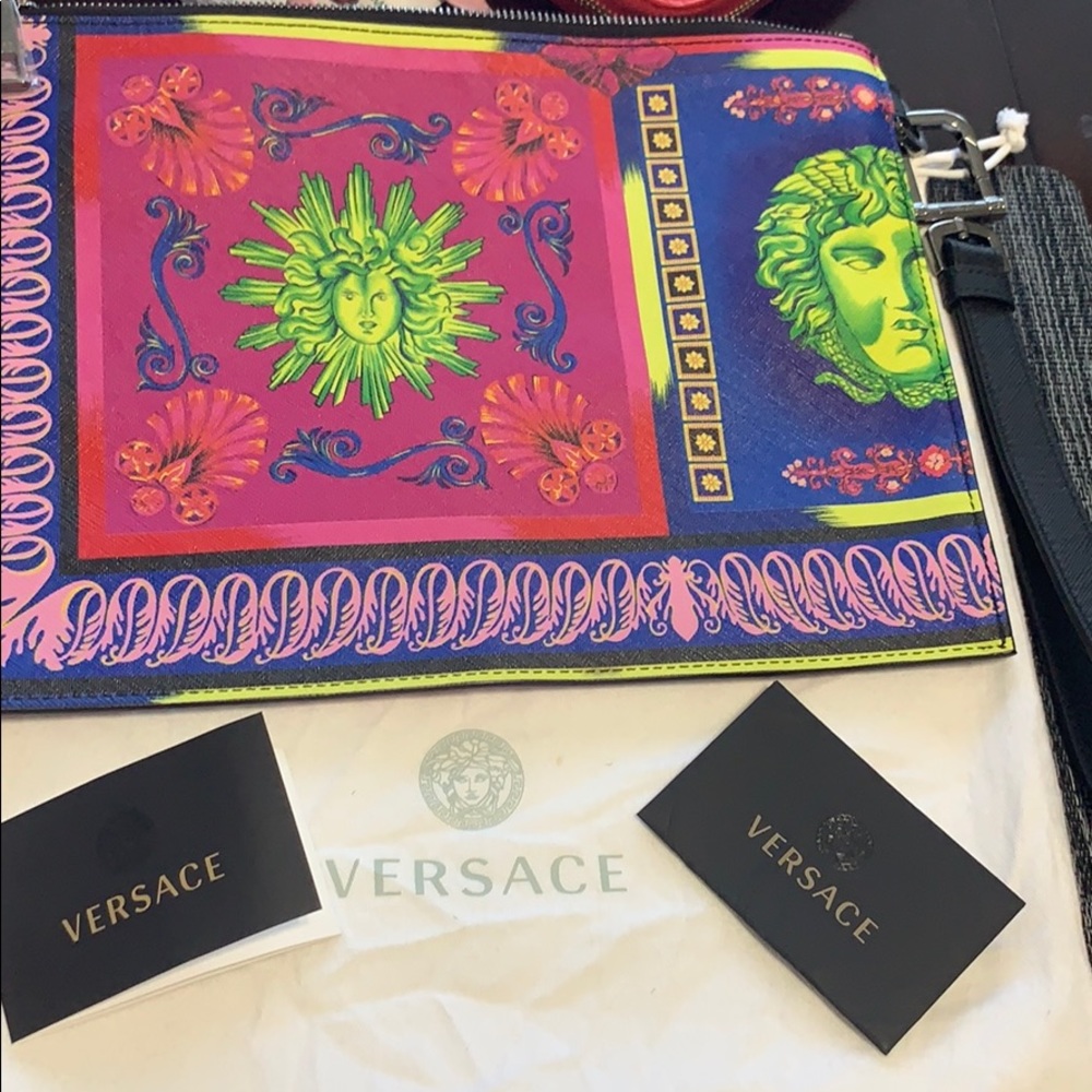 Versace multicolor pouch, new, original with tag